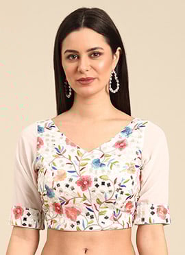 Multicolored Georgette Embroidered Blouse