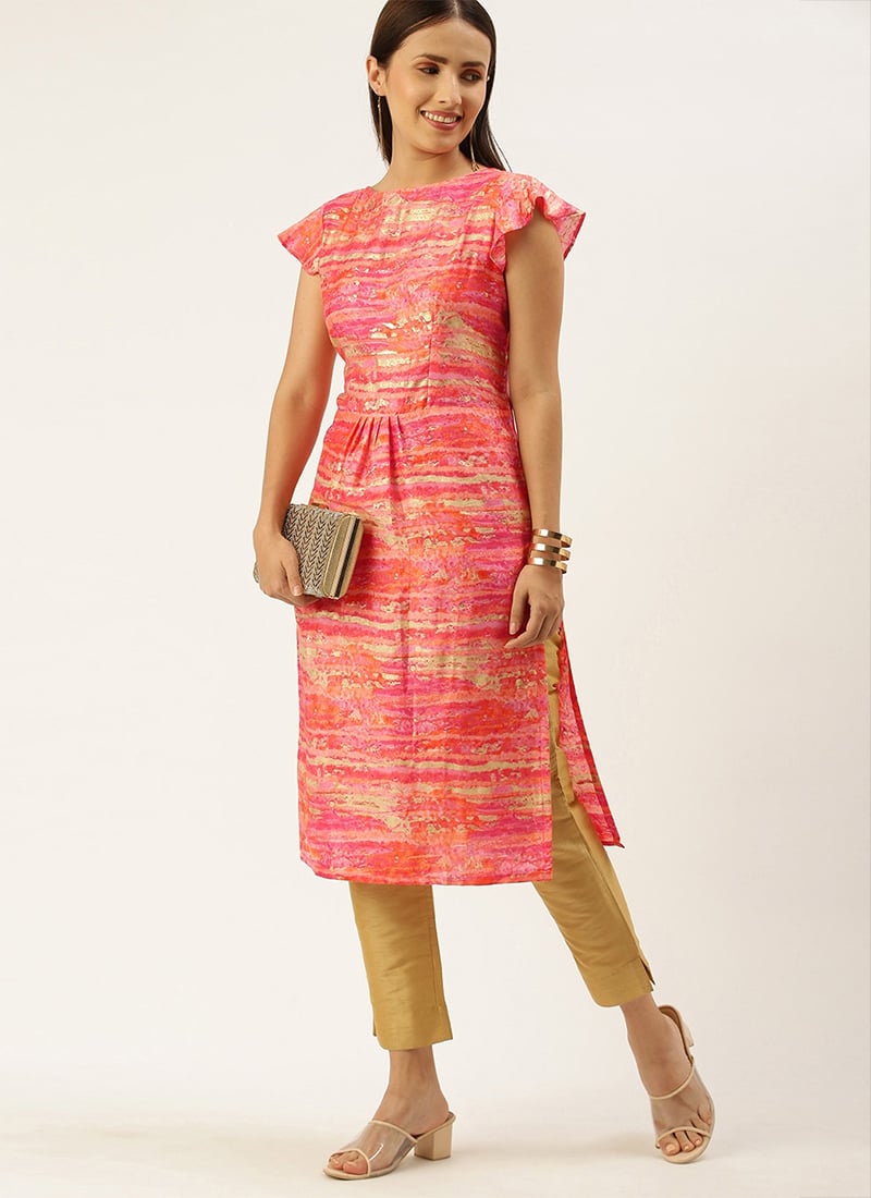 Multicolored Knee Length Kurti After Six Wear