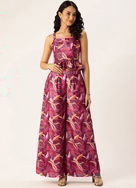 Teen Girls Multicolored Satin Digital Printed Set N Suits