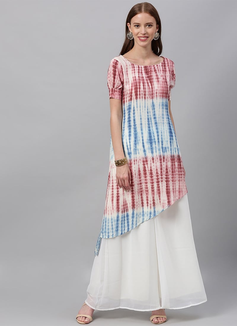 Multicolour Modal Asymmetrical Length Kurti
