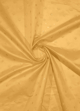 Mustard Embroidered Cotton Fabric