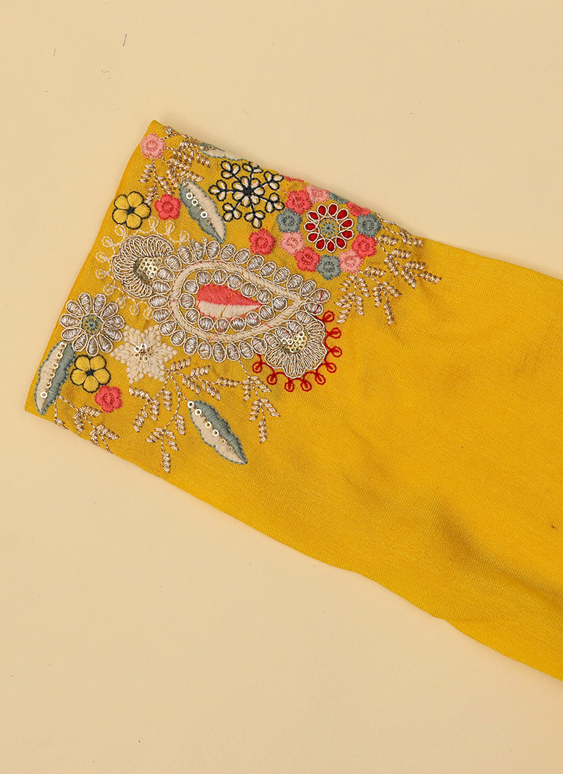 Silk Twill Dress in Mustard and Brown (042) main image 1