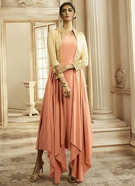 Orange Blended Cotton Dress