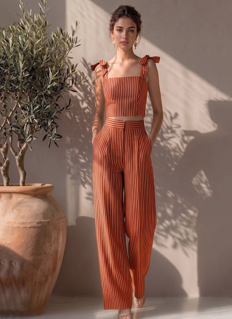 Orange Printed Cotton Co Ord Set After Six Wear