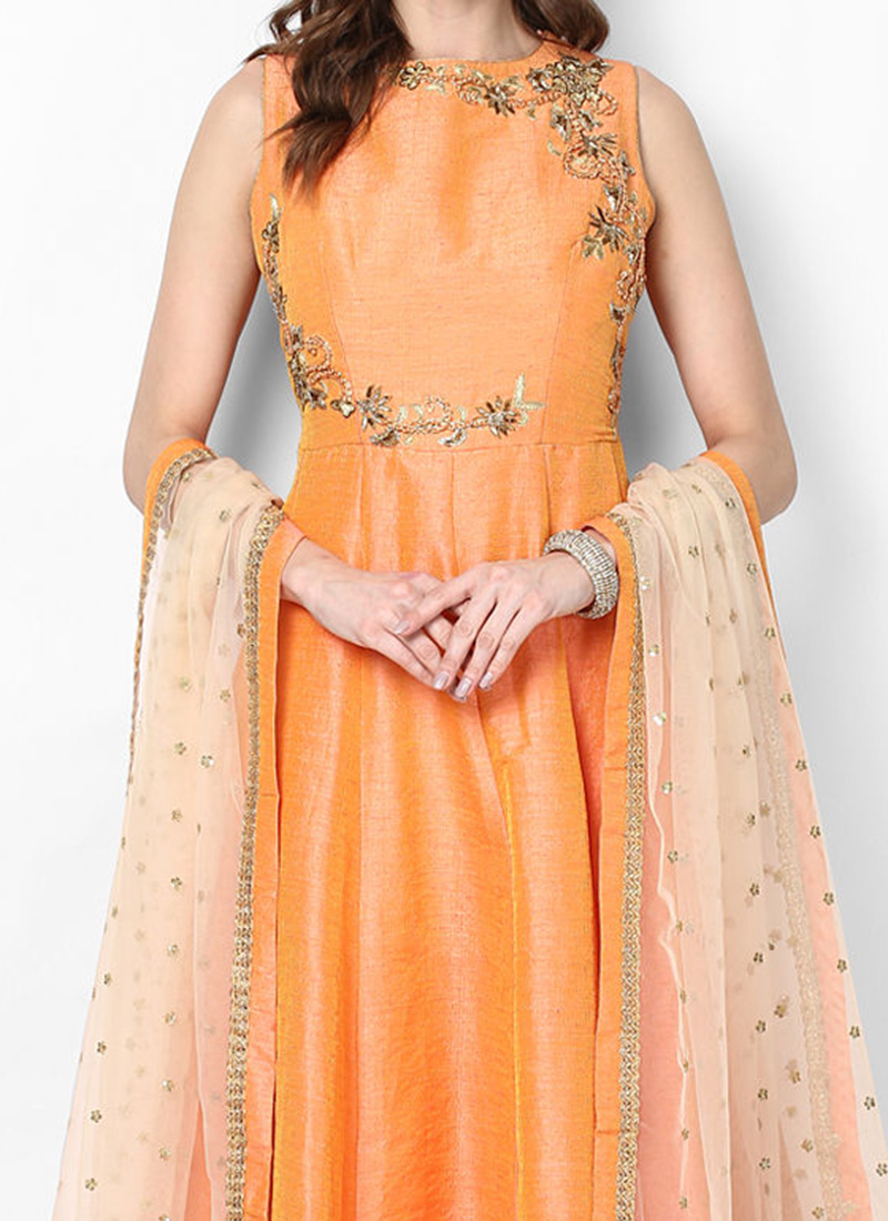 Latest Orange Anarkali Suit Buy Orange Anarkali Suit Online Shopping