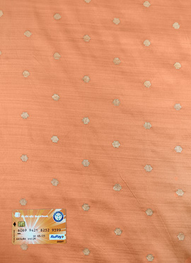 Peach Art Silk Jacquard Fabric