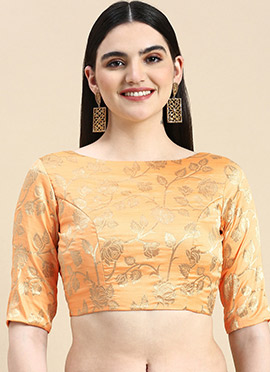 Peach Brocade Blouse