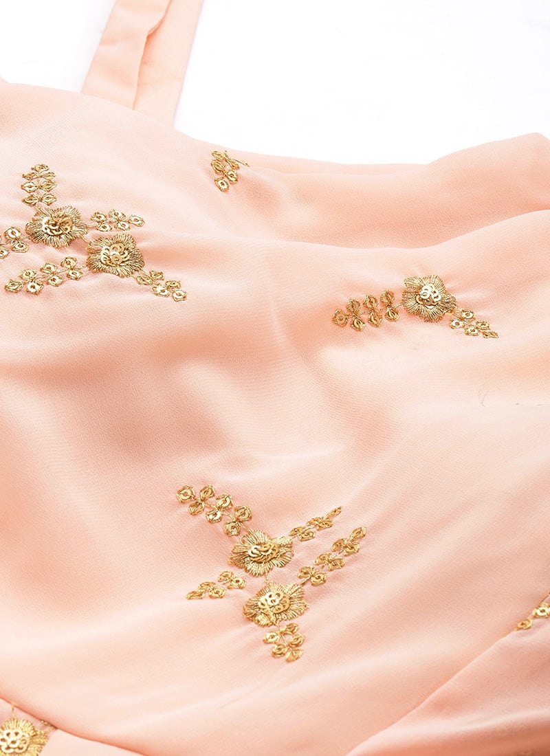 Graceful Jumpsuit with a Chiffon Skirt Overlay Peach main image 1