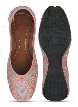 Peach Embroidered Juti