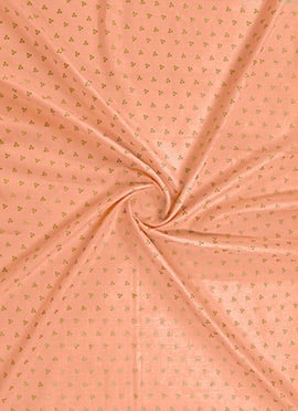 Peach Foil Printed Cotton Fabric