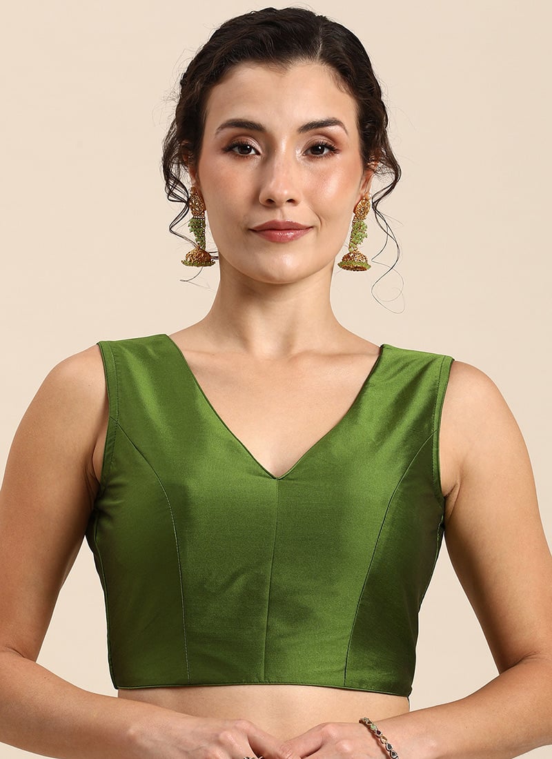 Peridot Green Taffeta Blouse