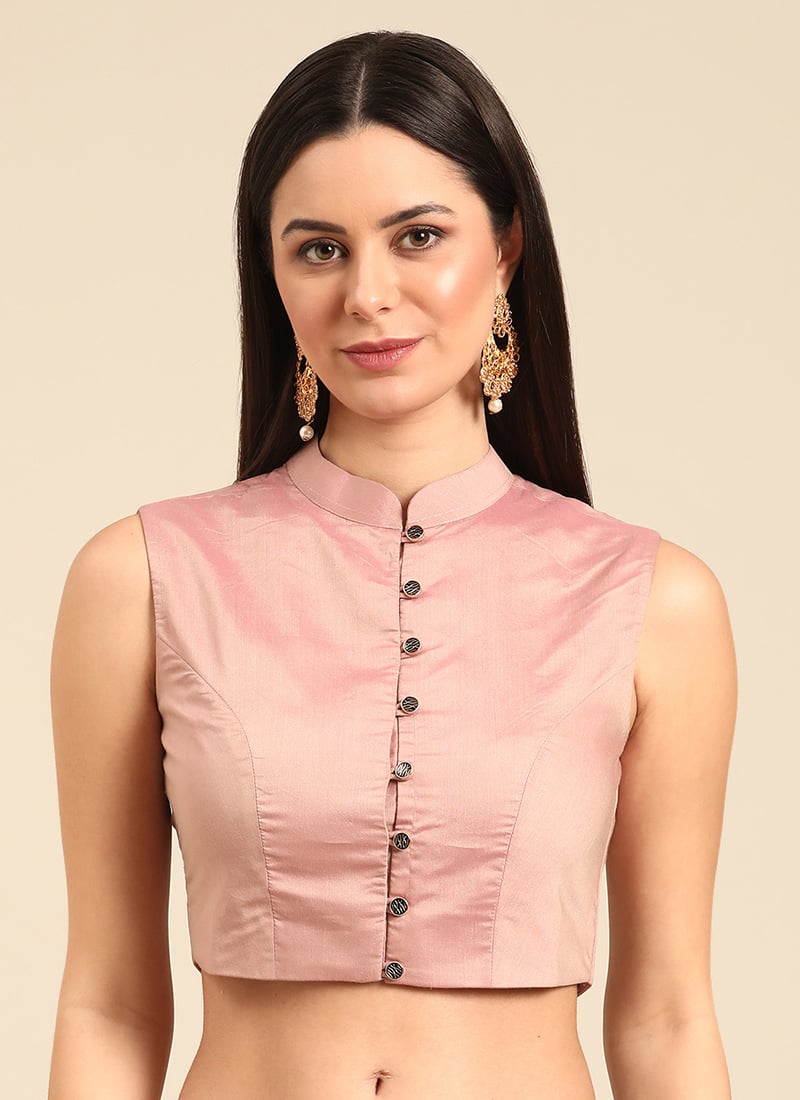 Pink Art Silk Blouse Festive Wear