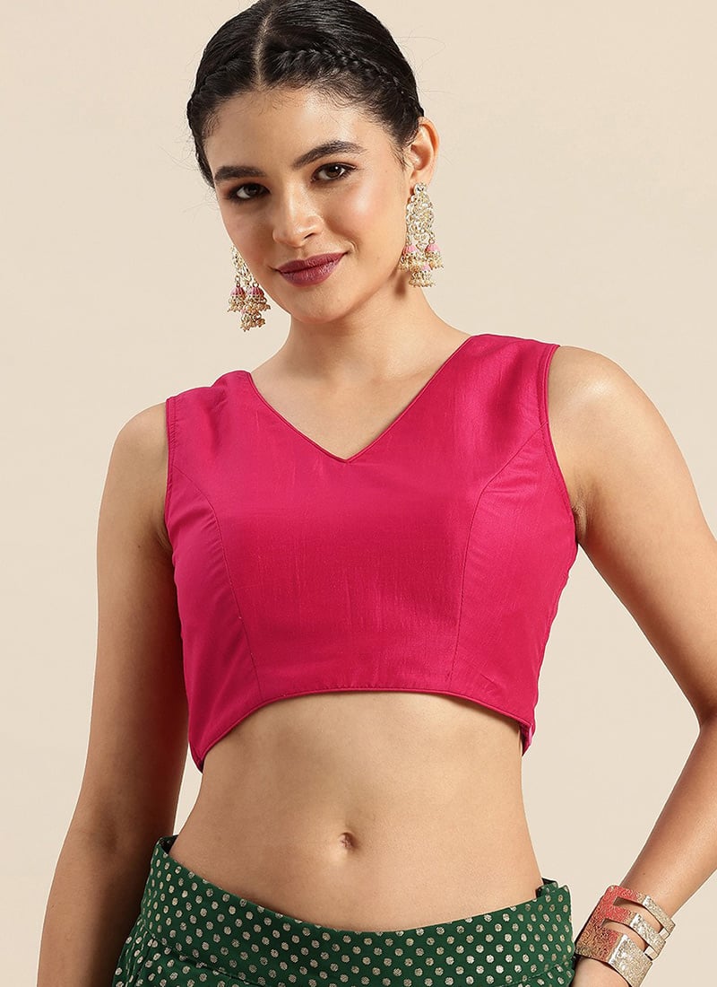 Pink Art Silk Blouse Work Wear
