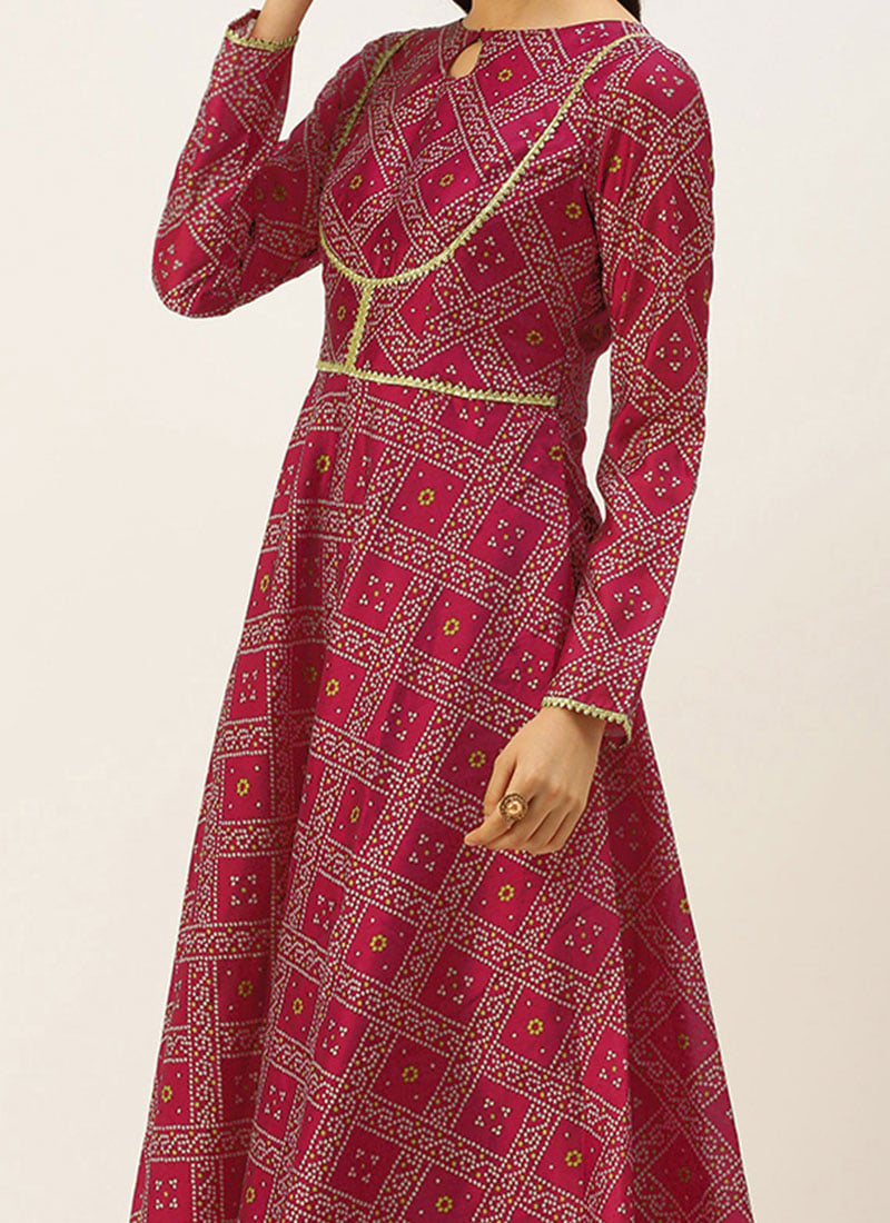 Pink Ikat Kurta Set