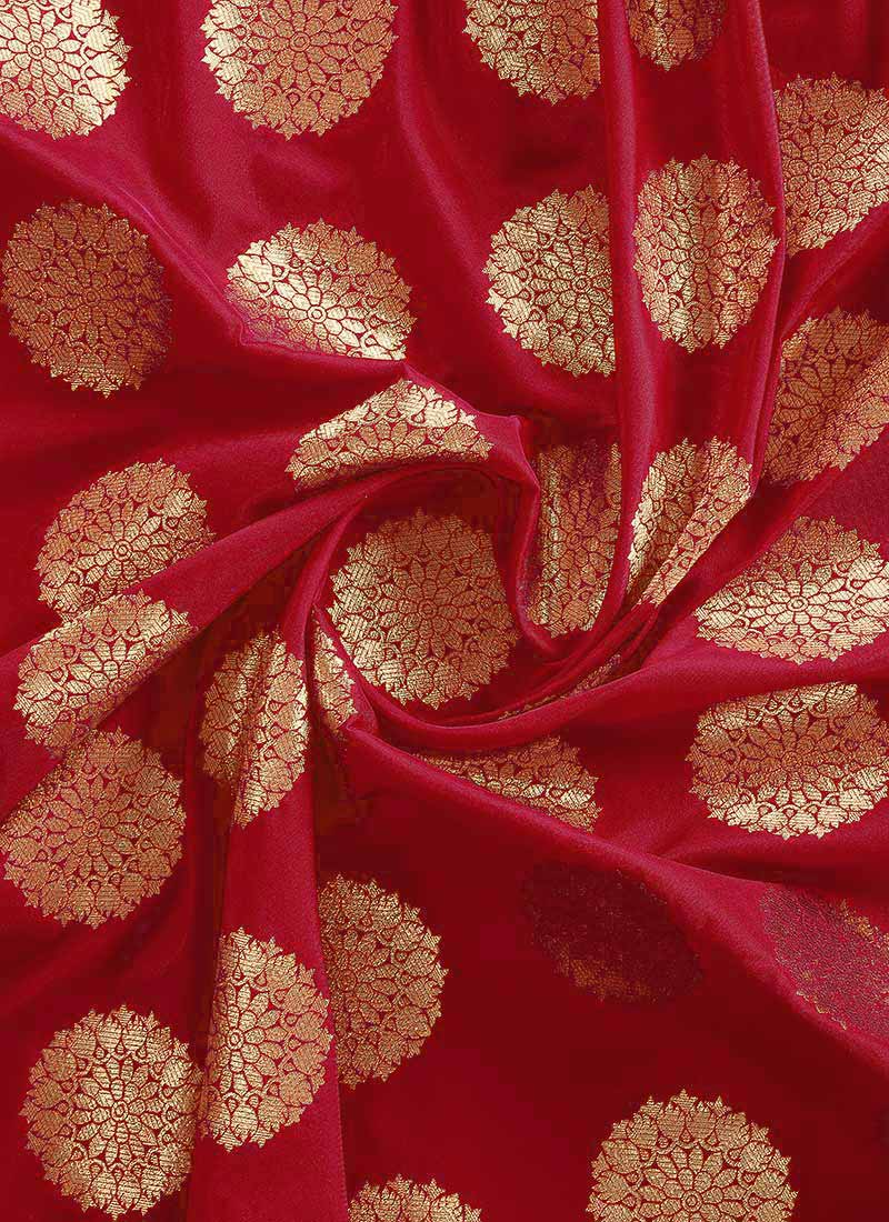 Buy Pink Art Silk Fabric, Zari, blended patterned Online Shopping