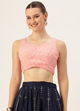 Pink Chinon Embroidered Blouse