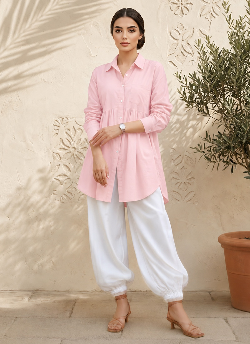 Pink Cotton Co Ord Set After Six Wear