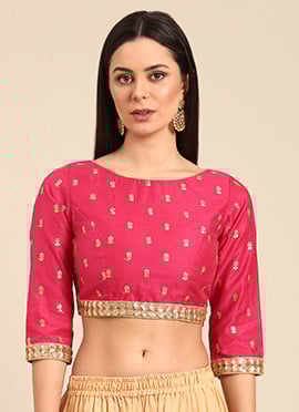 Pink Embroidered Cotton Blouse