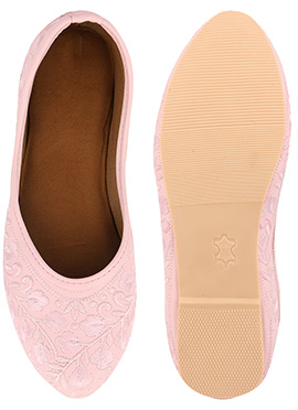 Pink Embroidered Juti