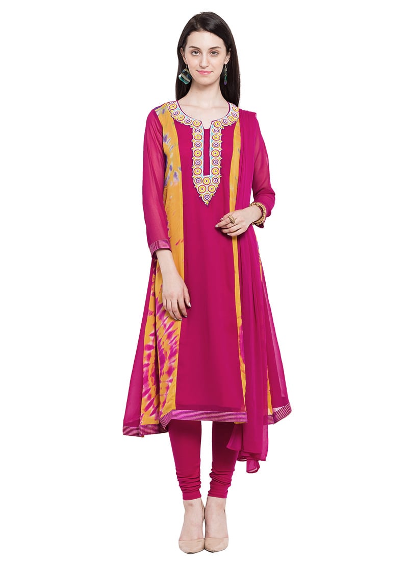 Pink Georgette Anarkali Suit After Six Wear