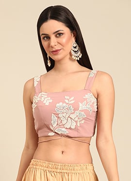 Pink Georgette Fancy Embroidery Blouse