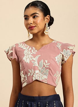Pink Georgette Fancy Embroidery Blouse