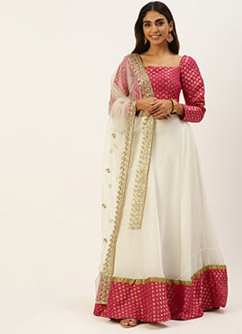 Pink Jacquard Art Silk Lehenga