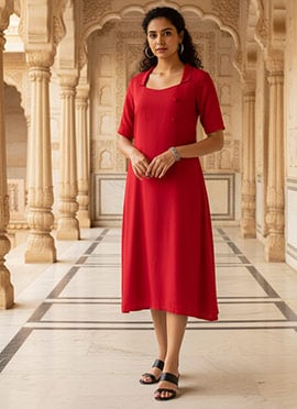 Pink Knee length Gown