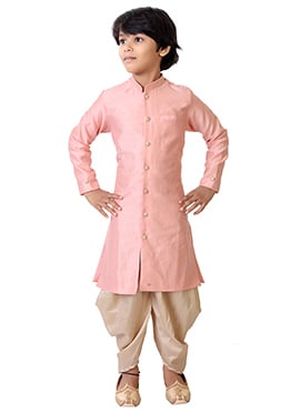 Pink N Beige Sherwani With Dhoti Pants