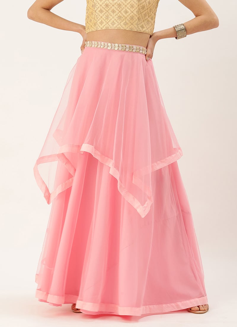 Pink Net Handkerchief Skirt