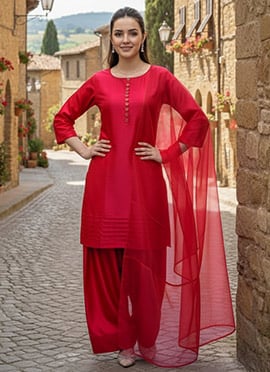 Pink Silk Farshi Style Salwar Suit