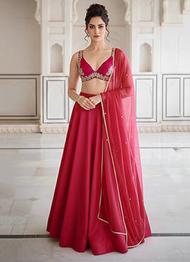 Pink Silk Zari A Line Lehenga