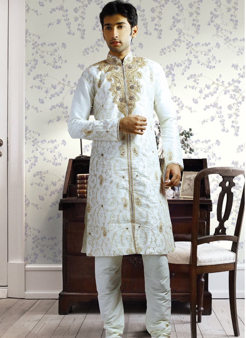 Posh Art Dupion Silk Kurta Pyjama Party Wear