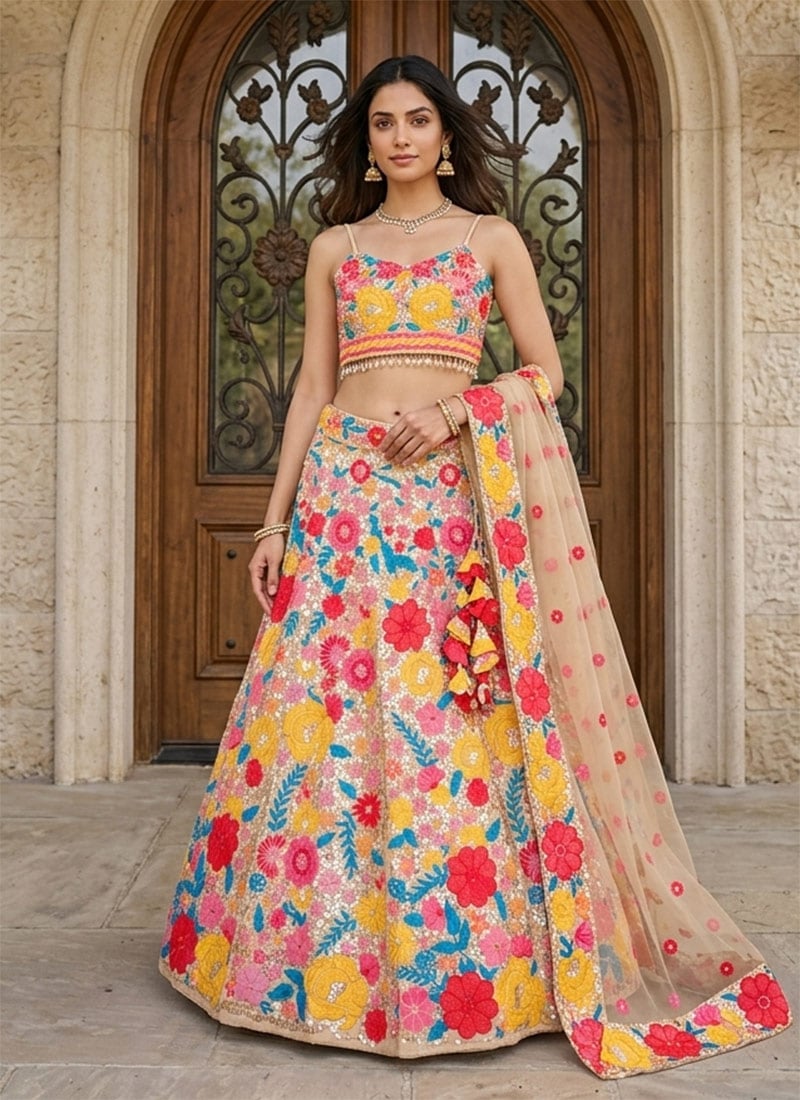 Posh Georgette Embroidered Umbrella Lehenga Party Wear