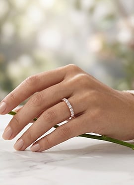 Premium Rose Gold 925 Sterling Silver Moissanite Ring