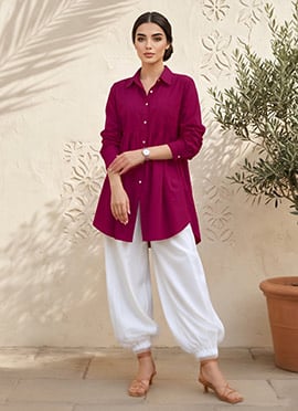 Purple Cotton Co Ord Set