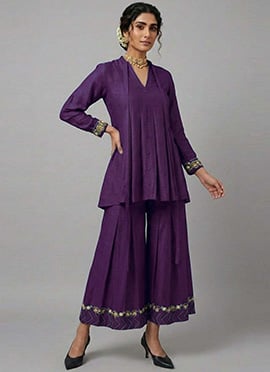 Purple Royal Twilight Rayon Cotton Statement Set
