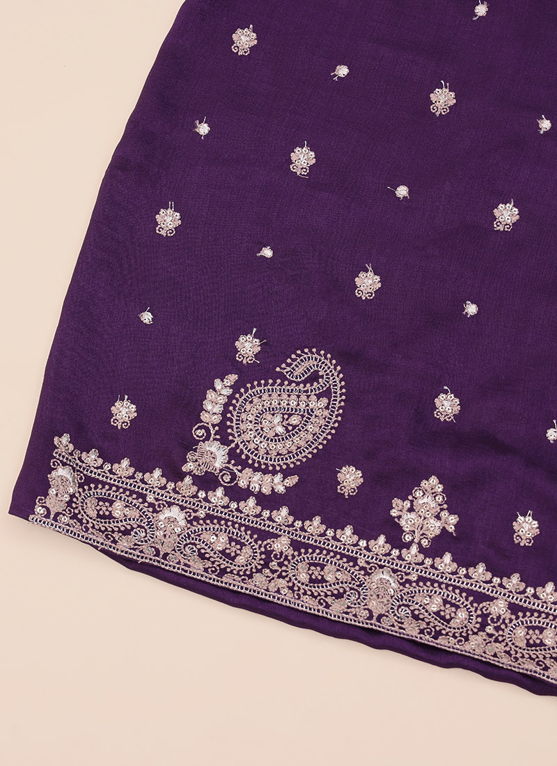 Purple Art Silk Lehenga Choli main image 1