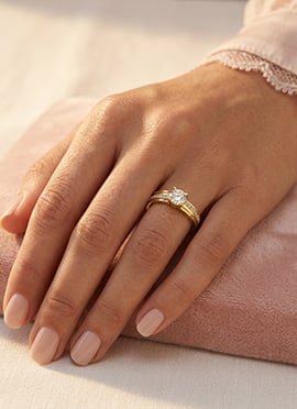 Radiant Gold 925 Sterling Silver Moissanite Ring
