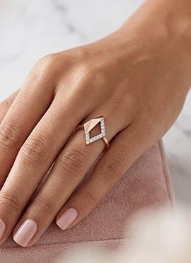 Radiant Rose Gold 925 Sterling Silver Moissanite Ring