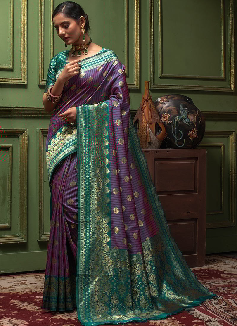 Rama N Pink Banarasi Silk Jacquard Saree Festive Wear