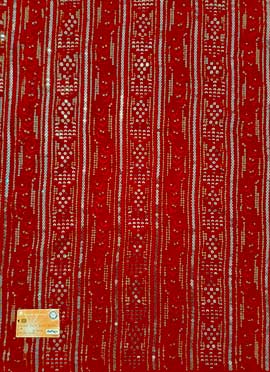 Red Embroidered Georgette Fabric
