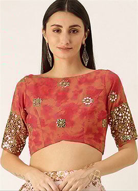 Red Gota Georgette Blouse