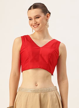 Red Modal Satin Blouse