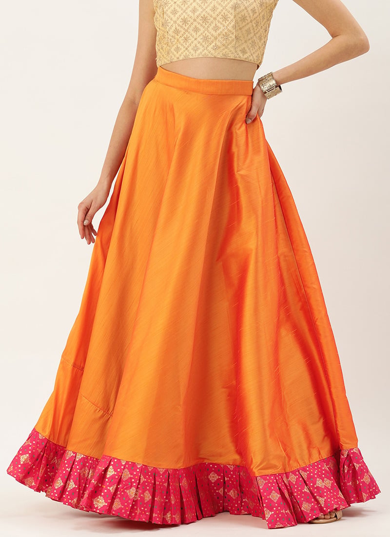 Red N Blue Art Silk Skirt