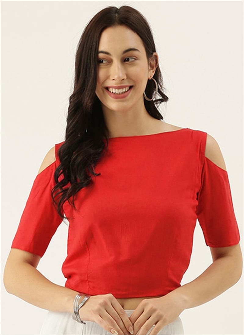Red Sustainable Cotton Blouse