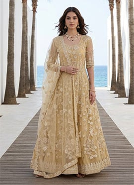 Resplendent Net Embroidered Anarkali Suit