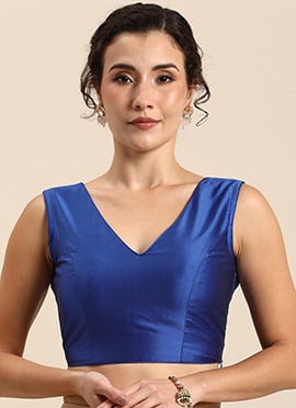 Royal Blue Taffeta Blouse