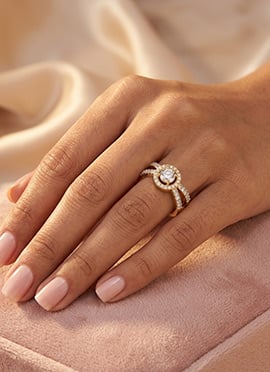 Royal Gold 925 Sterling Silver Moissanite Ring
