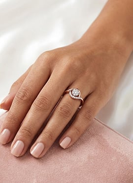 Royal Rose Gold 925 Sterling Silver Moissanite Ring